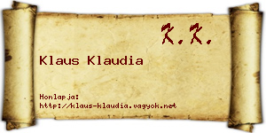 Klaus Klaudia névjegykártya